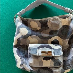 Coach blue and white shoulder bag